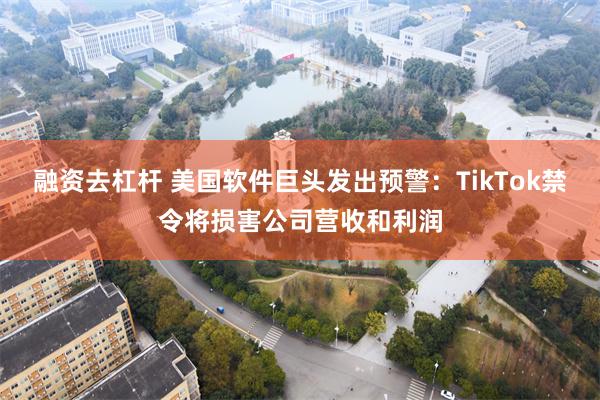 融资去杠杆 美国软件巨头发出预警：TikTok禁令将损害公司营收和利润