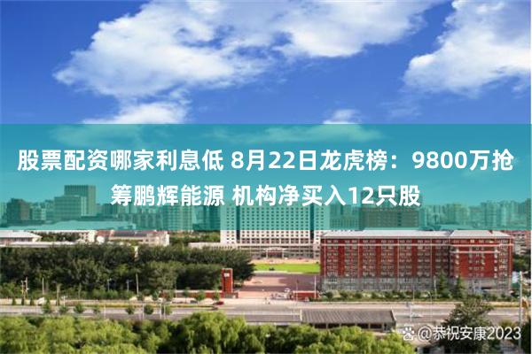 股票配资哪家利息低 8月22日龙虎榜：9800万抢筹鹏辉能源 机构净买入12只股