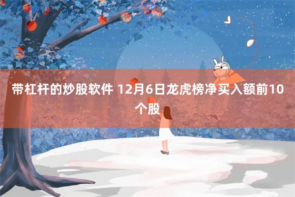 带杠杆的炒股软件 12月6日龙虎榜净买入额前10个股